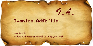Ivanics Adélia névjegykártya
